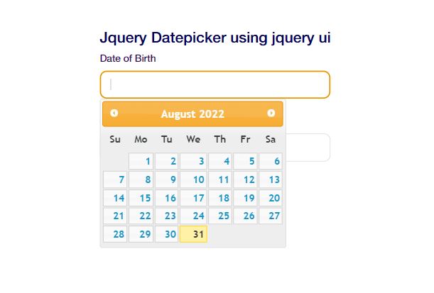 jQuery Datepicker Using jQuery Ui With Date Format